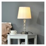 Bedlamp - LuxeLiving - Oplaadbaar - Touchsensor - Wit/zilver