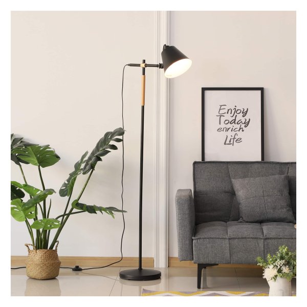 Vloerlamp - Zaza Home - Industrieel - Zwart