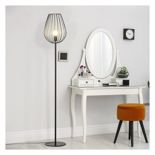 Vloerlamp - Retro-stijl - Industrieel design - Zwart