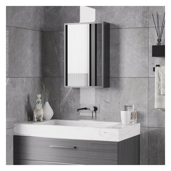 Wandspiegelkast - Luxe Badkamer - Veel opbergruimte - Zwart