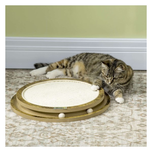 Krabplank – LuxeKatten - Karton & sisal - Bruin & crèmewit