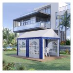 Feesttent - Pavilion - UV-bescherming - Ramen - Wit & Blauw