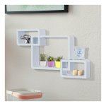 Muurplank - Interieurdesign - 3 compartimenten – Kubusvorm - Wit