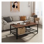 Salontafel - RetroDesign - Vintage look - Stijlvol – Zwart/Walnoot