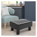 Voetenbank - Comfortabel - Synthetisch leer - Zwart