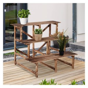 Plantenrek – Florazon - Stevig & Ruimtebesparend – Natuurlijk hout
