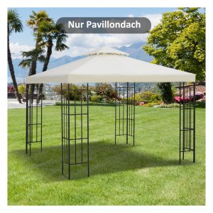 Tuinpaviljoendak - Vervangend dak - Metalen - Crème wit