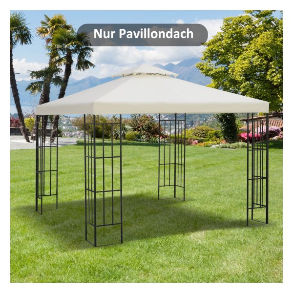 Tuinpaviljoendak - Vervangend dak - Metalen - Crème wit