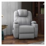 Massagestoel - Zaza Home Relax - Draaibaar met ligfunctie - Opbergruimte - Grijs