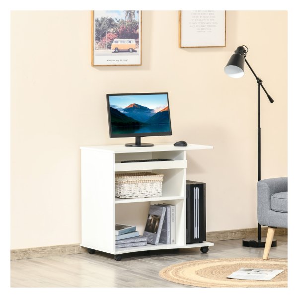 Computerbureau - FlexiDesk - Wieltjes – Wit