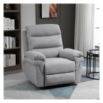 Relaxstoel - LuxaHome - Verstelbare ligstand - Comfortabel - Lichtgrijs