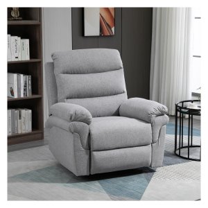 Relaxstoel - LuxaHome - Verstelbare ligstand - Comfortabel - Lichtgrijs