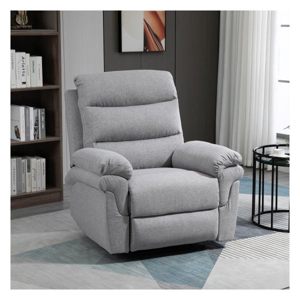 Relaxstoel - LuxaHome - Verstelbare ligstand - Comfortabel - Lichtgrijs