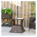 Tuinmeubel - Poly Rattan - Parasolstandaard - Bruin