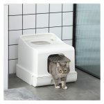 Kattenbak - Huismerk - Met deksel – Slot - Wit