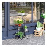 Plantenrek - Stijlvol Stalen - Ruimtebesparend - Zwart