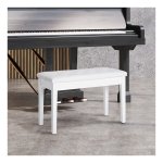 Piano kruk Pianobank - Stijlvolle opbergruimte - Luxe synthetisch leer - Zwart
