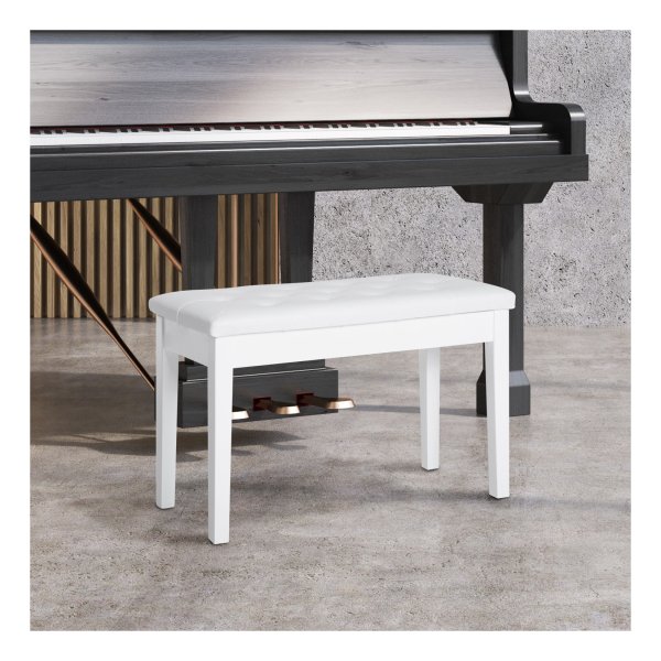 Piano kruk Pianobank - Stijlvolle opbergruimte - Luxe synthetisch leer - Zwart