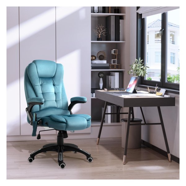 Ergonomische Gamingstoel - Massagefunctie - Hoogte verstelbaar - Blauw