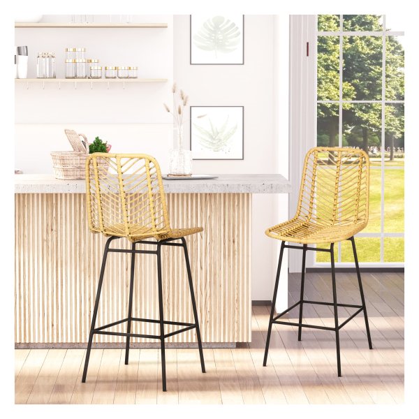 Barstoel - Stijlvol design - Comfortabel zitten - Geel