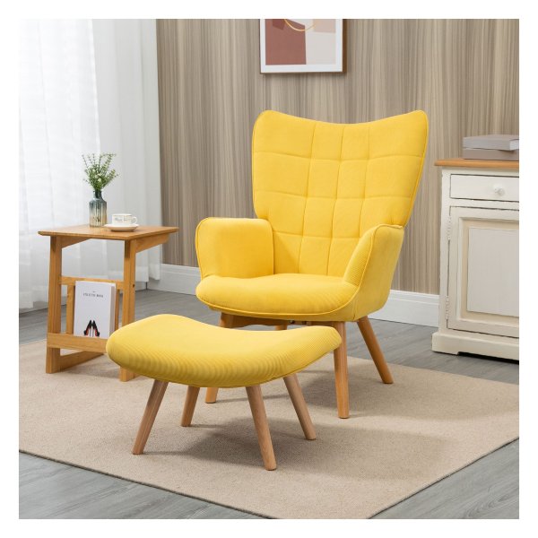 Loungestoel - Zaza Home - Comfort - Gele touw-look.