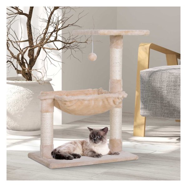 Krabpaal - KittyKlim - Hangmat - Pluche - Beige