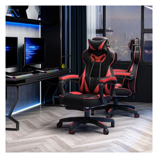 Gamingstoel - Comfortabel - Verstelbare rugleuning - Rood.