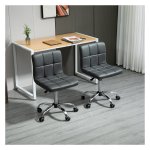 Bureaustoelen - Zaza Home - Kunstleer - Verstelbare hoogte - Donkergrijs