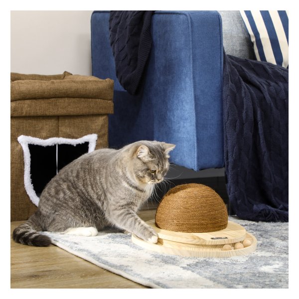 Krabplankjes - Interactief kattenspeelgoed - Krasbord & balspoor - Natuurlijke look