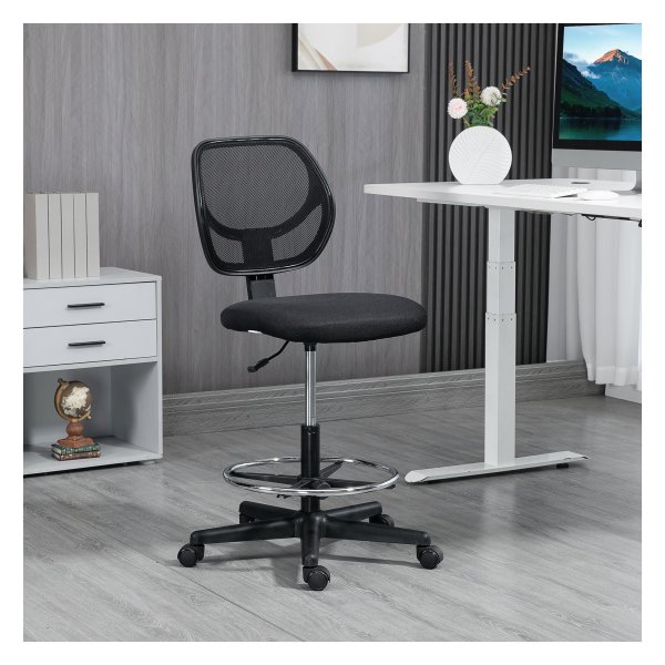 Werkstoel - ErgoComfort - Draaifunctie - Hoogteverstelbaar - Zwart