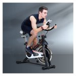 Hometrainer - - LCD-scherm - Comfortabel zitkussen - Zwart