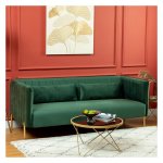 Bank - Zaza Home - Gestoffeerd - Retro - Groen