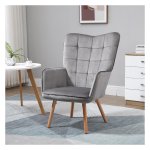 Eetkamerstoel - ComfortDesign - Fluweel - Armleuningen - Grijsbruin