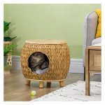 Kattenmand - LuxeDesign - Rotan - Hyacint - Lichtbruin & Grijs