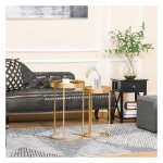 Retroontwerp – Gouden tafels – Set van 2 – Retro design
