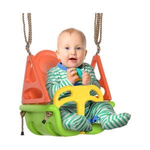 Babyschommel, kinderschommel met verstelbaar touw, groen