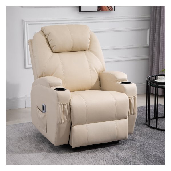Relaxfauteuil – LuxHome - Massagefunctie – Ligfunctie - Beige