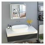 Spiegelkast - LuxeLife - 2 planken - Wit
