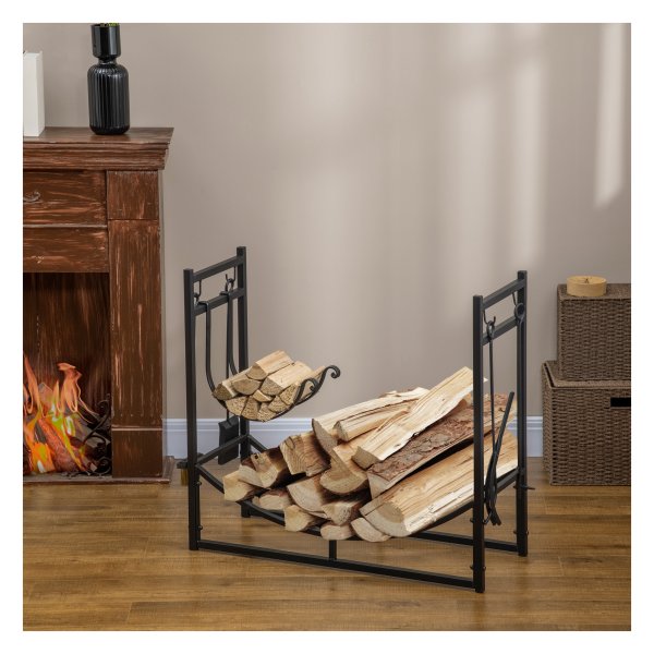 Openhaardplank -- 4 haken - 2 lagen - zwart