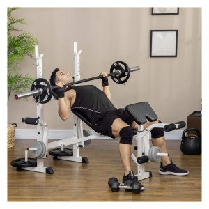 Krachtstation – SportPlus - Halterbank – Beenpers – Zwart/wit