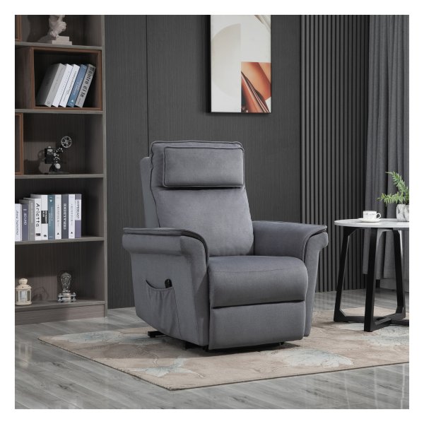 Relaxfauteuil - Luxor - Elektrisch verstelbaar - Sta-op hulp - Staalgrijs