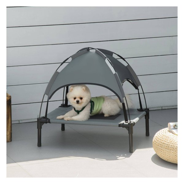 Hondenbed - LuxePet - Verhoogd design - Ademend grijs