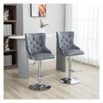 Barstoelen - Stijlvolle Trendhout - In hoogte verstelbaar - Luxe - Grijs
