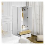 Kledingkast - LuxeHome - Draaideuren - Laden - Wit