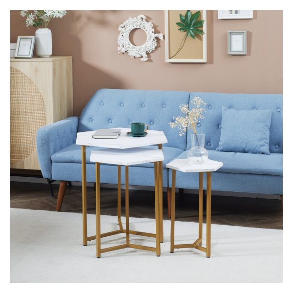 Salontafel - TrendyLiving - Marmeren uitstraling - Modern - Wit