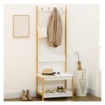 Kledingrek – Bamboe Living - Haak en Schoenenbank - Natuurlijk Wit