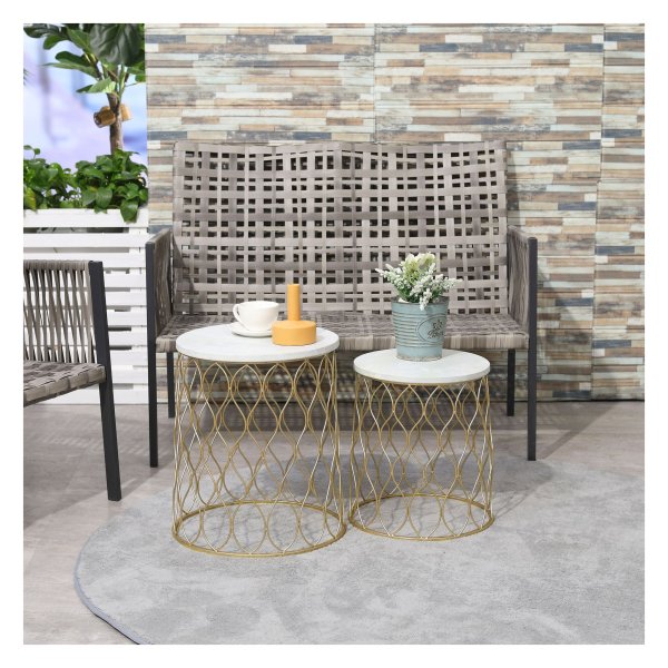 Tuinmeubel - Retro Design - Draadmand - Grijs