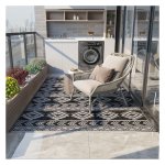 Tapijt - Outdoor Living - Waterdicht & Dubbelzijdig - Zwart/Grijs