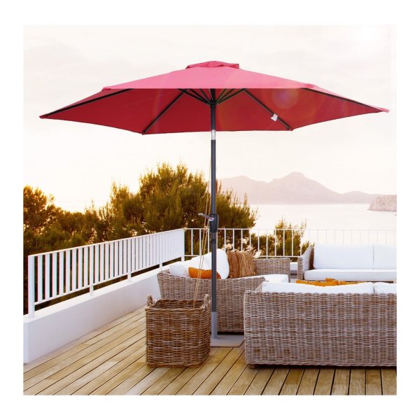 Tuinparasol - Knicaps - Kantelbaar scherm - Aluminium - Rood