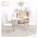 Eetkamerstoelen - Comfortabele zit - Gestoffeerd - Wit